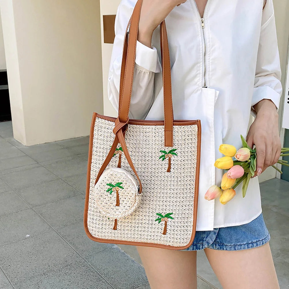 Summer Crossbody Lady Travel Handbags Woven Crossbody Messenger Handbags