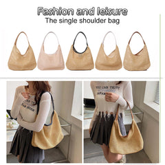 Summer Straw Woven Crossbody Shoulder Bag Lady Travel Purse