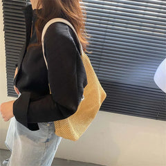 Summer Straw Woven Crossbody Shoulder Bag Lady Travel Purse
