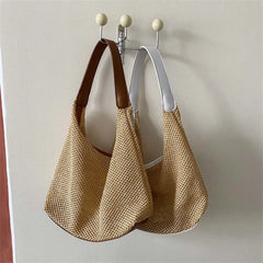 Summer Straw Woven Crossbody Shoulder Bag Lady Travel Purse