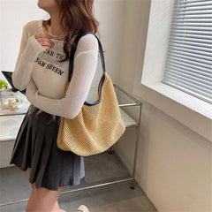 Summer Straw Woven Crossbody Shoulder Bag Lady Travel Purse