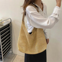 Summer Straw Woven Crossbody Shoulder Bag Lady Travel Purse