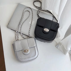 Women's Small Shoulder Crossbody Bag PU Leather Messenger Chain Handbag