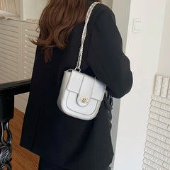 Women's Small Shoulder Crossbody Bag PU Leather Messenger Chain Handbag