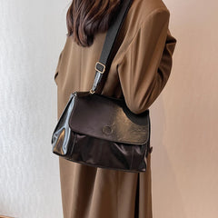 Vintage Leather Crossbody Bag for Women Winter