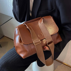 Vintage Leather Crossbody Bag for Women Winter