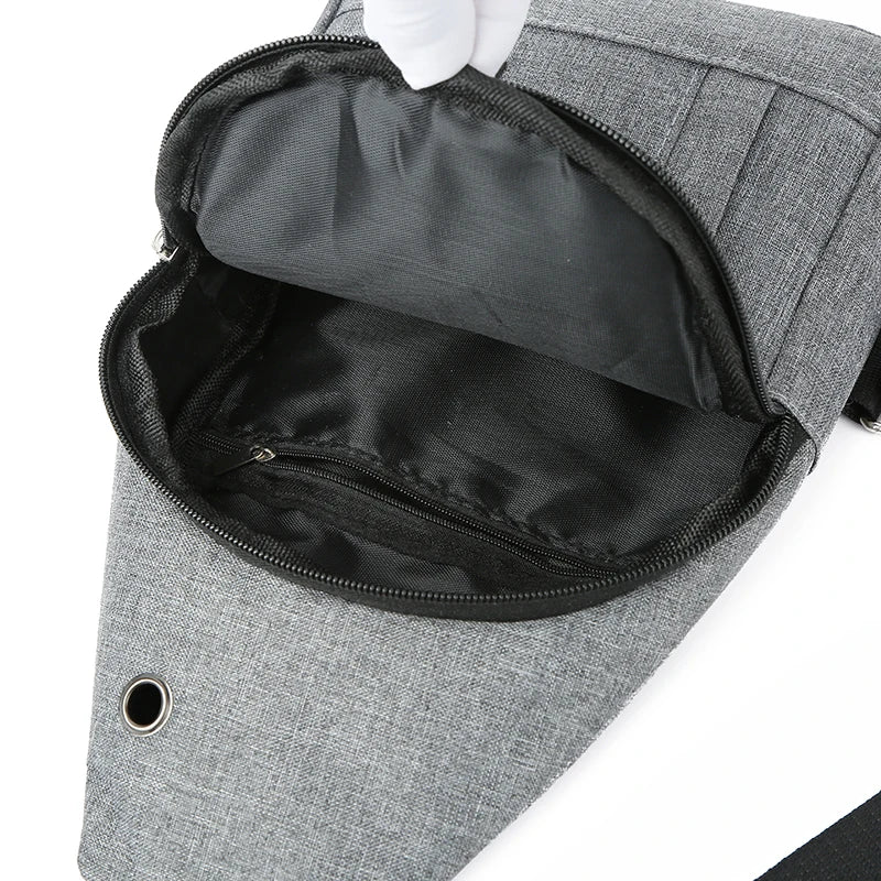 Small Sling Backpack Crossbody Chest Shoulder Bag with Earphone Hole