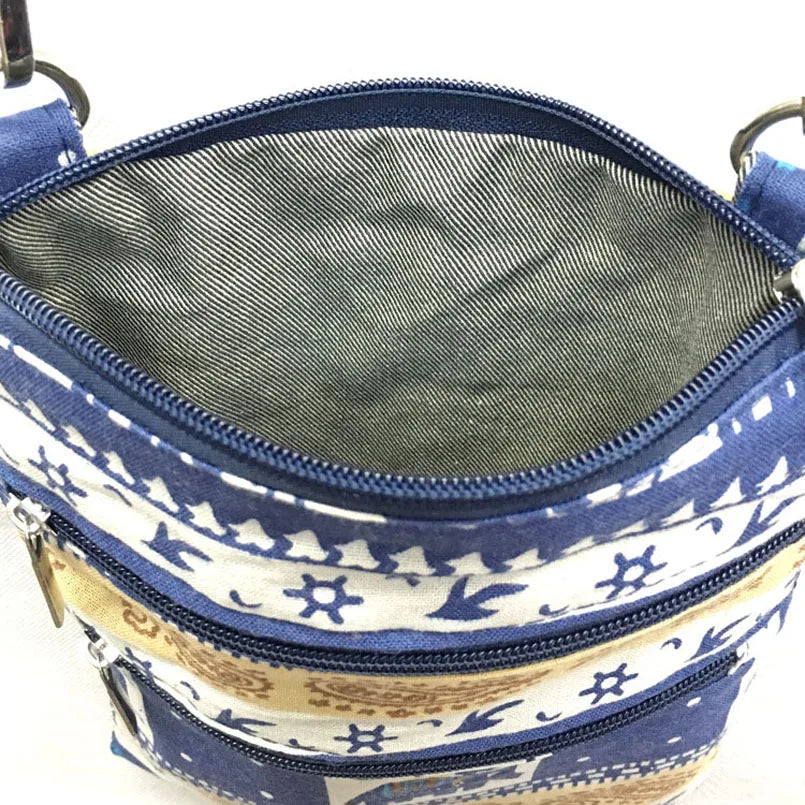 Boho Crossbody Bag for Women Cotton Messenger Sling Bag
