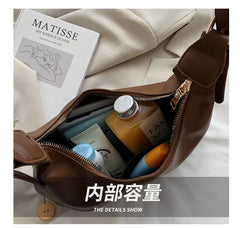 2021 Winter Lady Handbag Purse Solid Soft PU Leather Shoulder Crossbody Bag