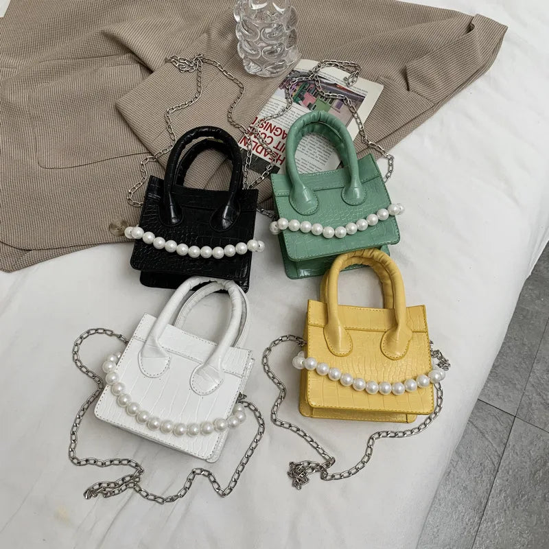 Crocodile Pattern Chain Shoulder Messenger Bag for Women