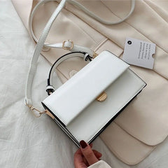 Small Square Bag One Shoulder Bag For Woman PU Leather Messenger Bag