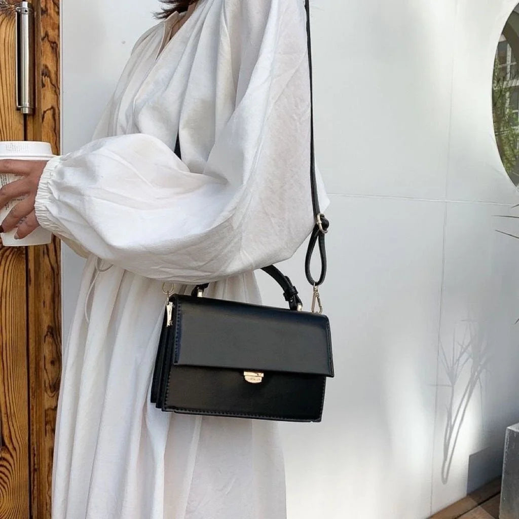 Small Square Bag One Shoulder Bag For Woman PU Leather Messenger Bag