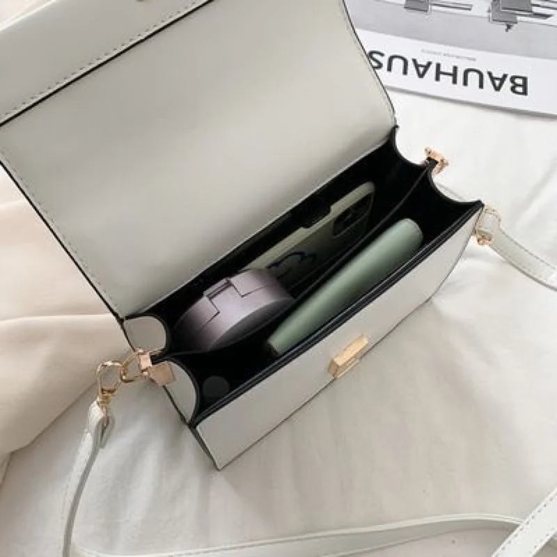 Small Square Bag One Shoulder Bag For Woman PU Leather Messenger Bag