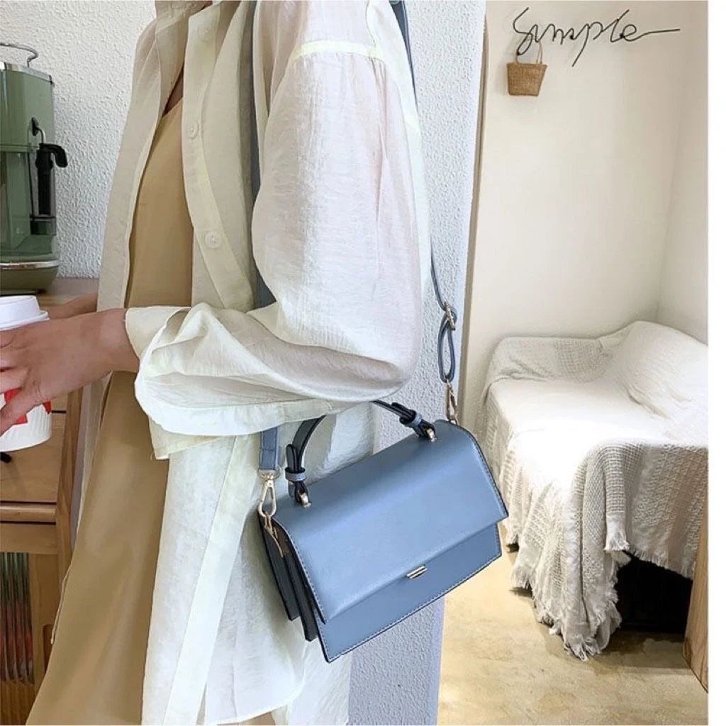 Small Square Bag One Shoulder Bag For Woman PU Leather Messenger Bag