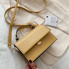 Small Square Bag One Shoulder Bag For Woman PU Leather Messenger Bag