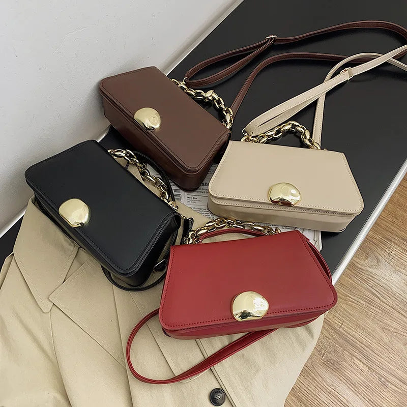 Small Square Bag Summer PU Leather Women's Handbag Chain Shoulder Messenger Bags