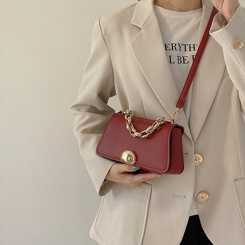 Small Square Bag Summer PU Leather Women's Handbag Chain Shoulder Messenger Bags