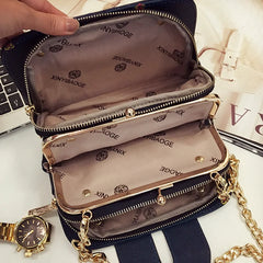 Small Square Bag Women's Chain Clip Bag Women's Printing Lock Small Bag
