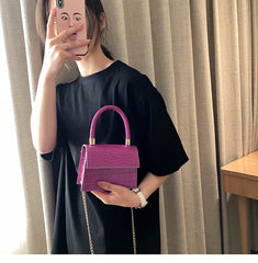 Small Square Bags For Women Messenger Bag Chains Girl's Handbag Casual