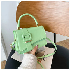Small Square Bag for Women PU Leather Shoulder Messenger Crossbody Bag