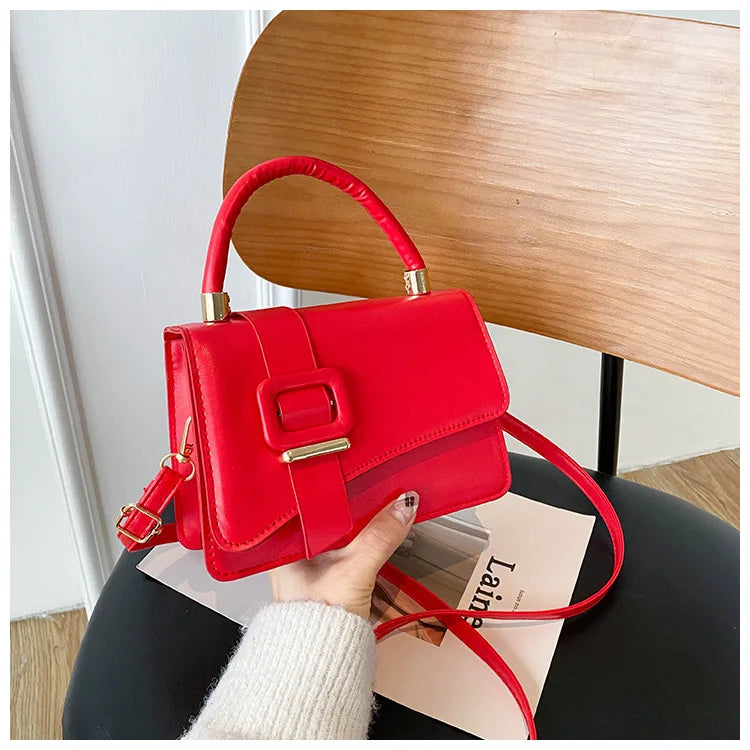 Small Square Bag for Women PU Leather Shoulder Messenger Crossbody Bag