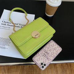 Small Square Shoulder Bag Chain Leather Messenger Bag Pure Ladies Handbags