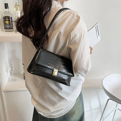 Stone Pattern Shoulder Side Bag Women Spring Leather Handbag Purse