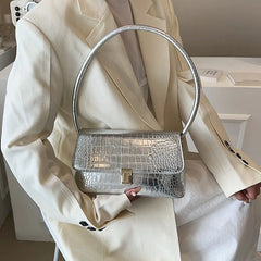 Stone Pattern Shoulder Side Bag Women Spring Leather Handbag Purse