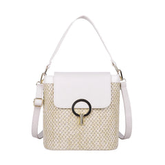 Straw Bucket Bags for Women Summer Crossbody Bags Lady Travel Purses