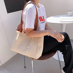 Straw Totes Bags For Women Summer Shoulder Bags Lady Purses Handbags