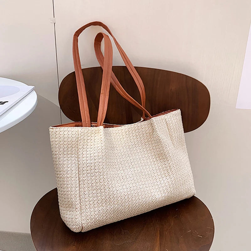 Straw Totes Bags For Women Summer Shoulder Bags Lady Purses Handbags