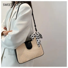 Summer Straw Crossbody Bag Women Beach Purse Lady Handbag