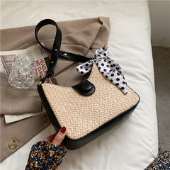 Summer Straw Crossbody Bag Women Beach Purse Lady Handbag