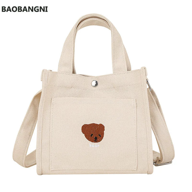 Canvas Tote Bag Women Shoulder Shopper Handbag Crossbody Satchel