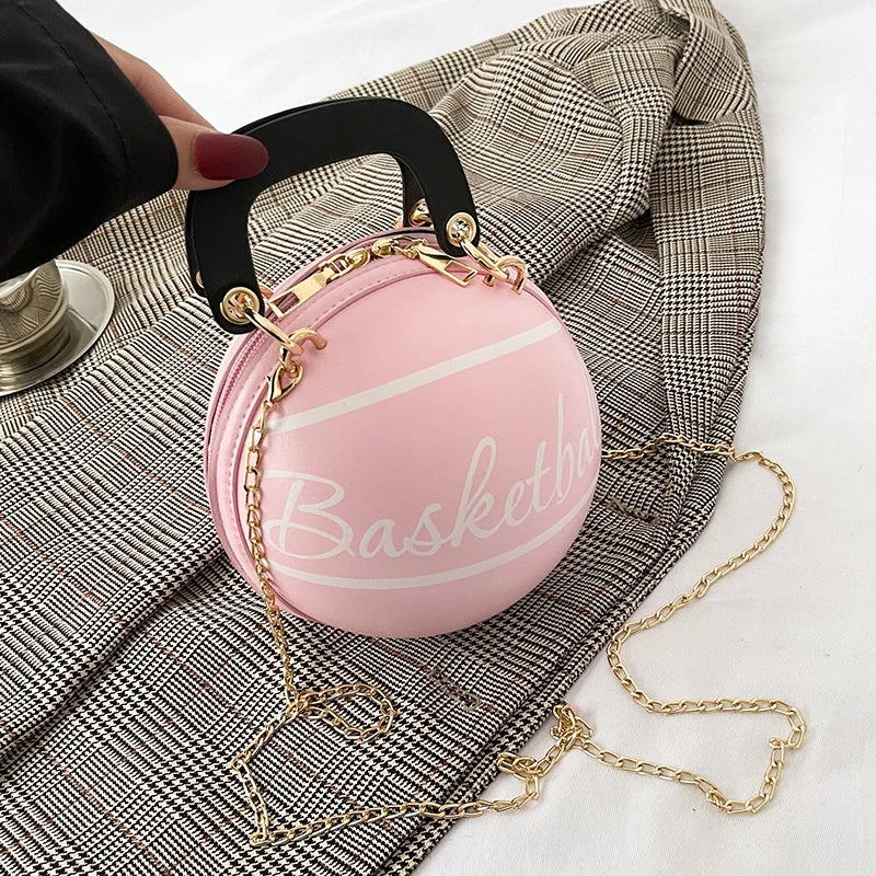 Women's Basketball Shoulder Bag Zipper Handbag Football Crossbody Bag