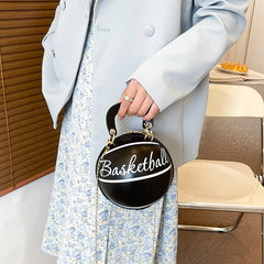 Women's Basketball Shoulder Bag Zipper Handbag Football Crossbody Bag