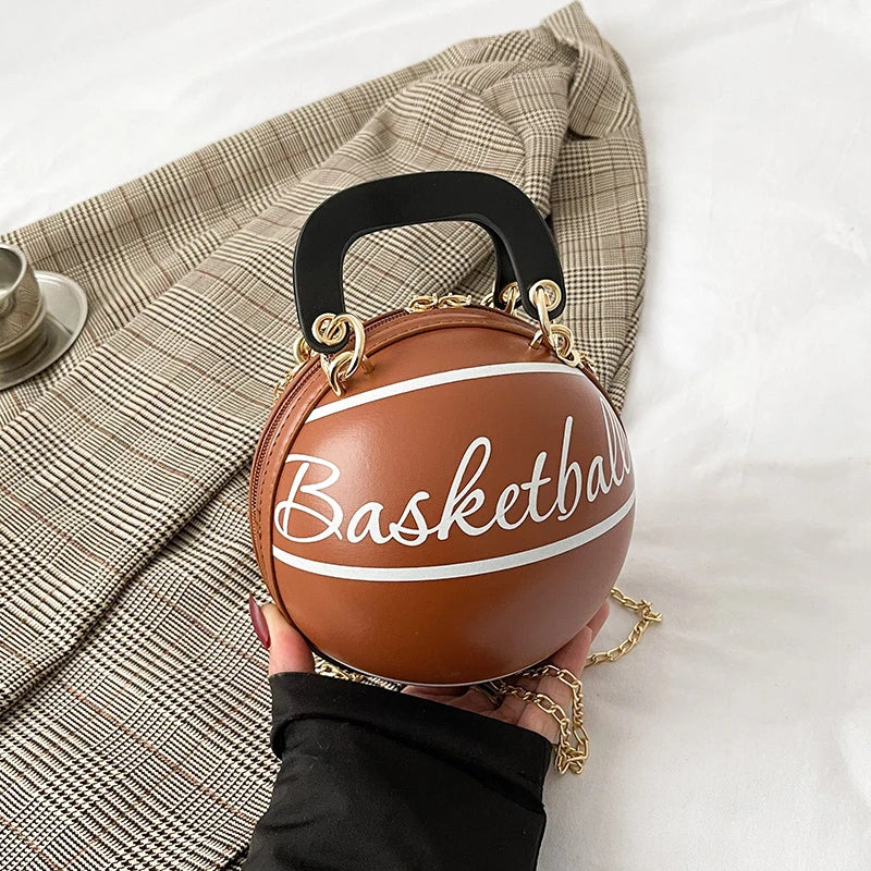 Women's Basketball Shoulder Bag Zipper Handbag Football Crossbody Bag