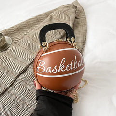 Women's Basketball Shoulder Bag Zipper Handbag Football Crossbody Bag