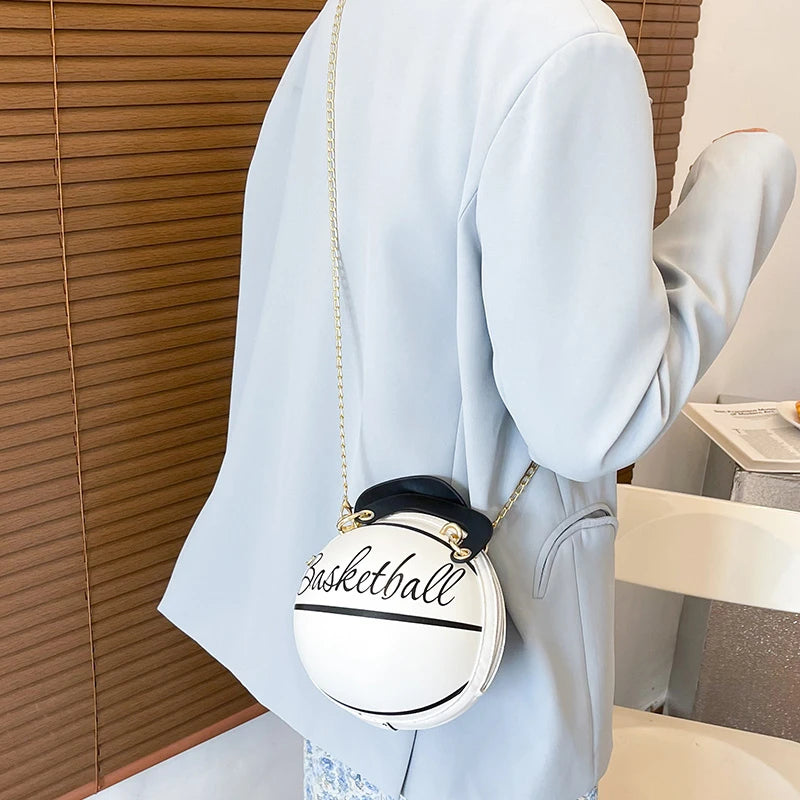 Women's Basketball Shoulder Bag Zipper Handbag Football Crossbody Bag