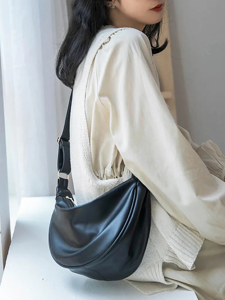 Women's Small Underarm Hobo Bag Pu Leather Crossbody Handbag