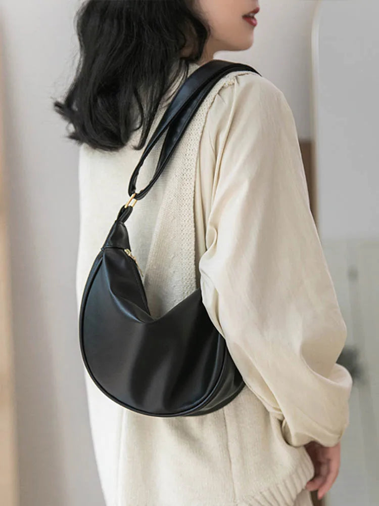 Women's Small Underarm Hobo Bag Pu Leather Crossbody Handbag