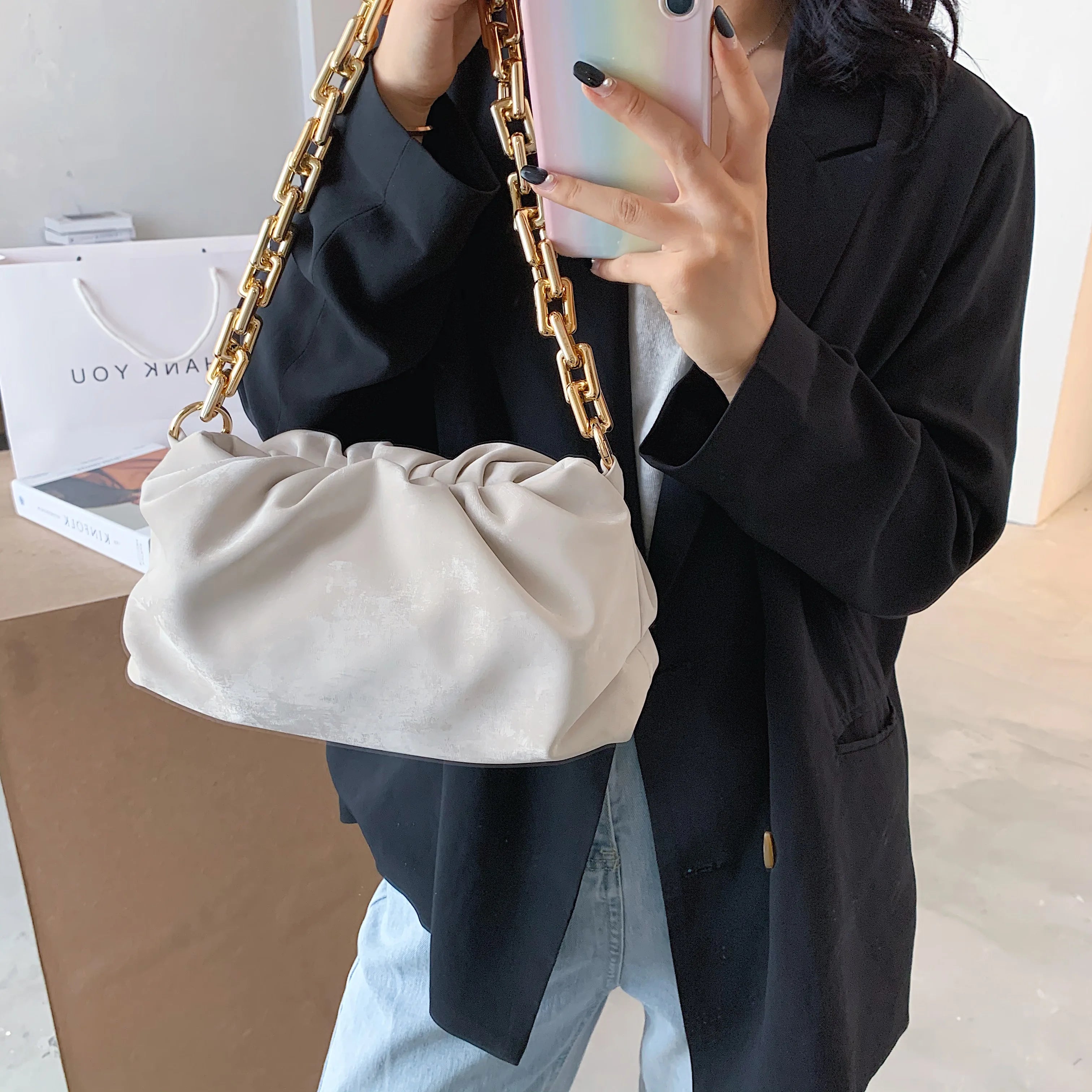 Velvet Shoulder Bag for Women Lady Handbag Party Clutch