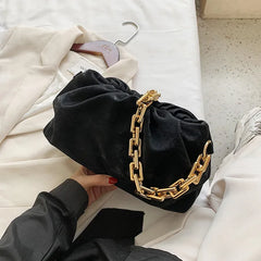 Velvet Shoulder Bag for Women Lady Handbag Party Clutch