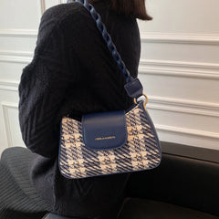 Vintage Weaving Shoulder Bag Square Messenger Crossbody Bag for Women
