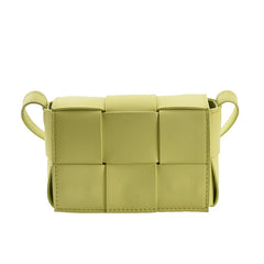 Small Green Weave Crossbody Bag Female Handbags Ladies Flap Bag
