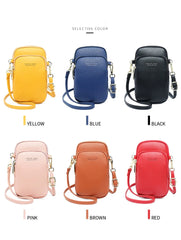 Small Women PU Leather Messenger Bag Crossbody Cell Phone Shoulder Bag