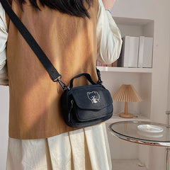 Small Women Canvas Shoulder Bags Cartoon Print Mini Canvas Handbags Phone Crossb