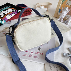 Women Canvas Shoulder Bags Cartoon Mini Handbag Phone Crossbody Bag