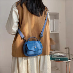 Mini Canvas Shoulder Bag Cartoon Print Crossbody Handbag for Girl