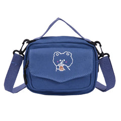 Mini Canvas Shoulder Bag Cartoon Print Crossbody Handbag for Girl